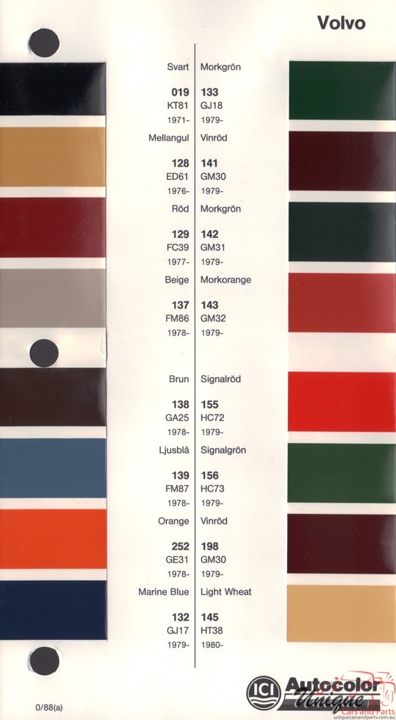 1977 - 1982 Volvo Paint Charts Autocolor 1